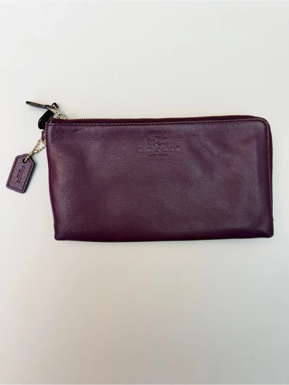 Coach Purple Double Corner Zip Wristlet